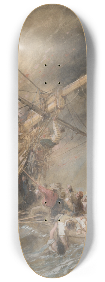 Clarkson Stanfield - Fire at Sea 8.25 inch art skate deck