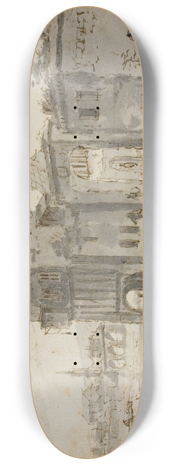 Claude Lorrain - Buildings Beside Lagoon 8.25 inch art skate deck