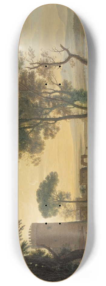 Claude Lorrain - Landscape with the Flight into Egypt 8.25 inch art skate deck