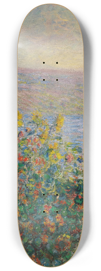 Claude Monet - Flower Beds at Vtheuil 8.25 inch art skate deck