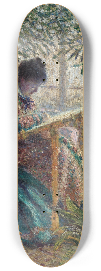 Claude Monet - Madame Monet Embroidering (Camille au mtier) 8.25 inch art skate deck