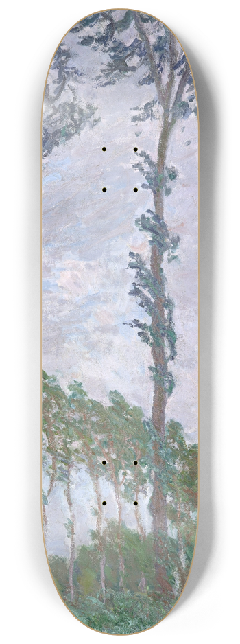 Claude Monet - Wind Effect, Series of The Poplars 8.25 inch art skate deck