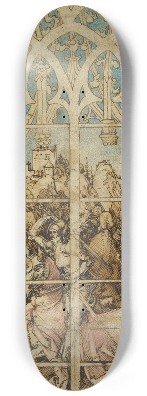 Albrecht Drer - Sketch for a Glass Painting with St George 8.25 inch art skate deck