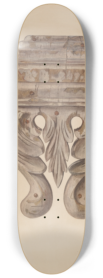 Clayton Clements - Wood Carving  Horizontal 8.25 inch art skate deck
