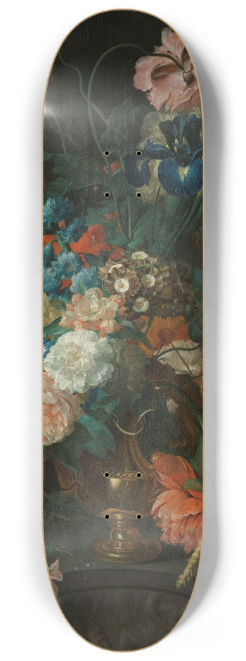 Coenraet Roepel - Still Life with Flowers 8.25 inch art skate deck