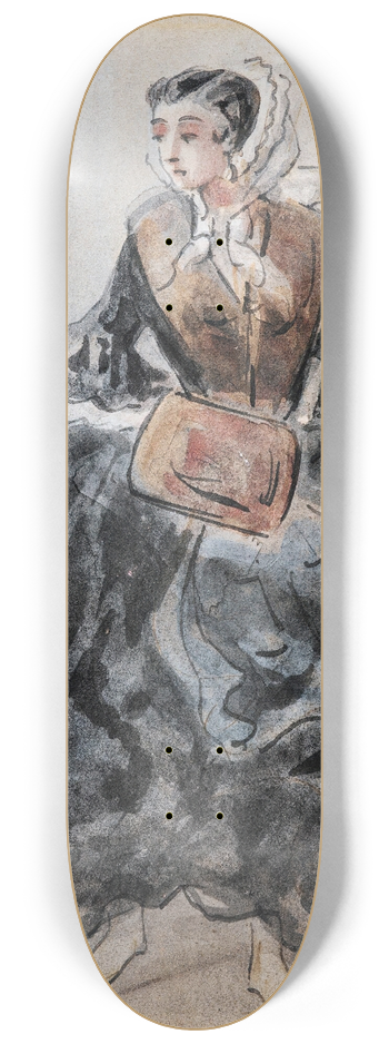 Constantin Guys - Lady With A Muff 8.25 inch art skate deck