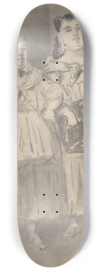 Constantin Guys - Two Fat Peasant Women 8.25 inch art skate deck
