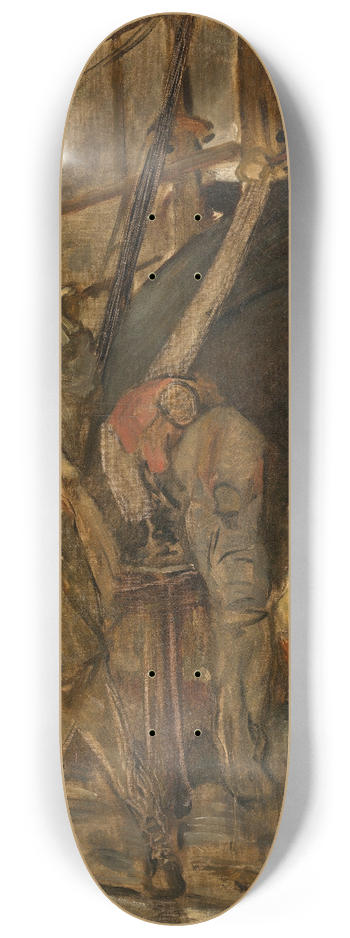 Constantin Meunier - Unloading a Sailing Ship 8.25 inch art skate deck