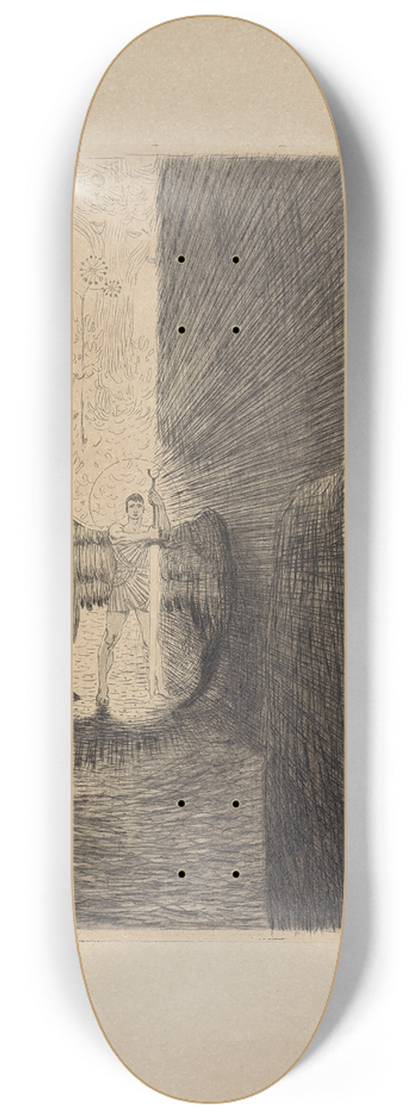 Franz von Stuck - Wchter des Paradieses 8.25 inch art skate deck
