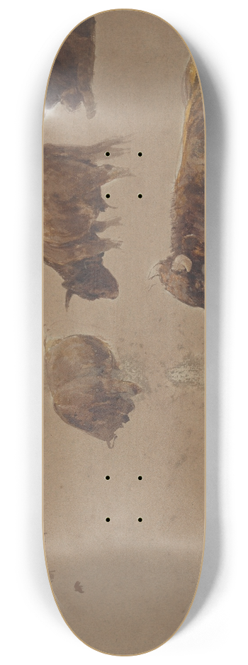 Constant Troyon - Studies ofCattle 8.25 inch art skate deck