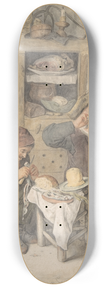 Cornelis Dusart - Kitchen Scene 8.25 inch art skate deck