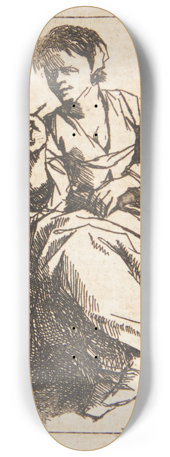 Cornelis Pietersz. Bega - Rygende kvinde 8.25 inch art skate deck