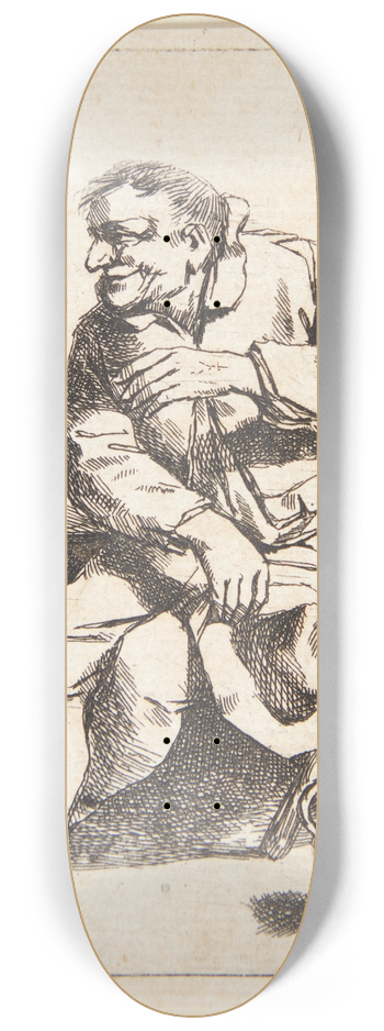 Cornelis Pietersz. Bega - Siddende mand med sin hat i hjre hnd 8.25 inch art skate deck