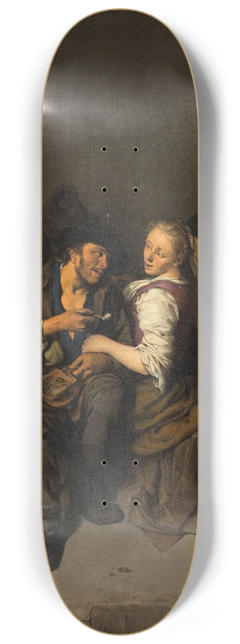 Cornelis Pietersz. Bega - Young Couple in a Tavern 8.25 inch art skate deck