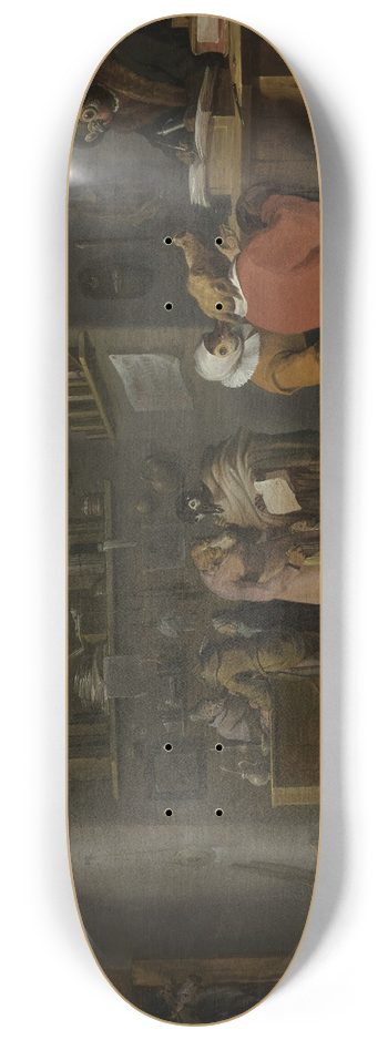 Cornelis Saftleven - Who sues for a cow 8.25 inch art skate deck
