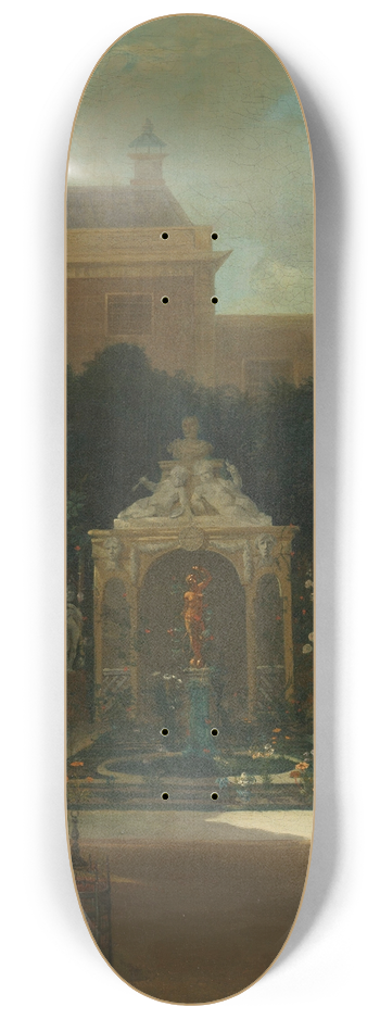 Cornelis Troost - An Amsterdam Canal House Garden 8.25 inch art skate deck