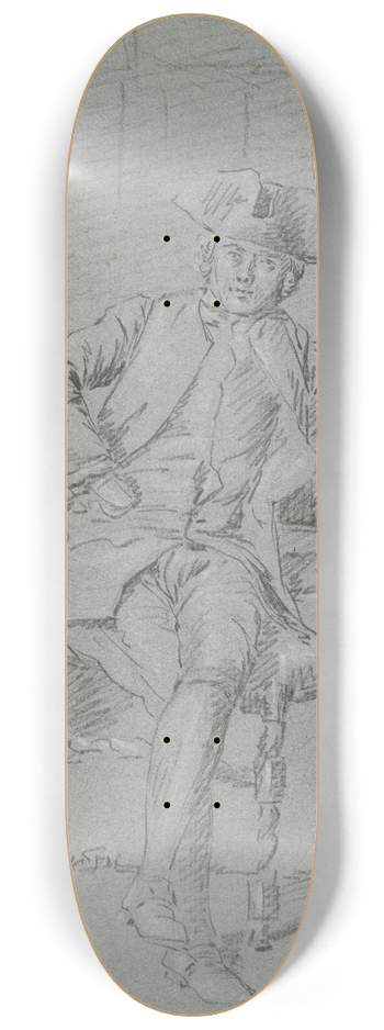 Cornelis Troost - A sitting cavalier 8.25 inch art skate deck