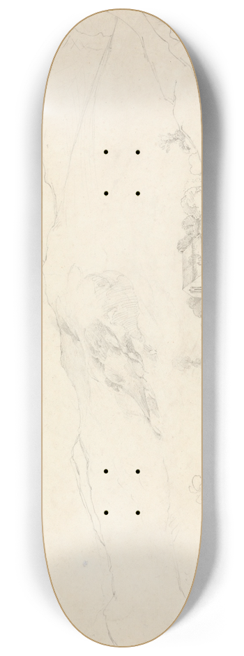 Cornelius Varley - Beddgelert Church 8.25 inch art skate deck