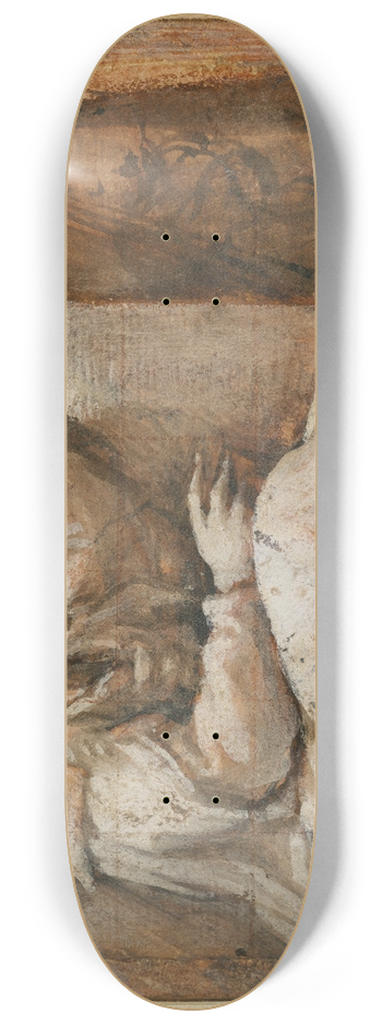 Correggio - Seated Prophet with Book, facing right 8.25 inch art skate deck