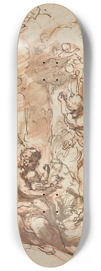 Correggio - Study for the Madonna della Scodella (recto) 8.25 inch art skate deck
