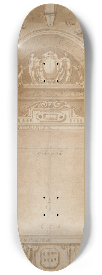 Cristoforo Roncalli - Design for a Reredos or Frame and Setting for an Altar Painting 8.25 inch art skate deck
