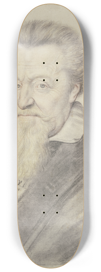 Daniel Dumonstier - Brustbild eines lteren Mannes mit blondem Bart, den Mantel ber die Schulter geworfen 8.25 inch art skate deck