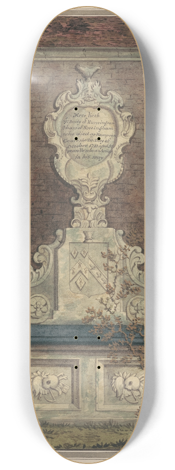 Daniel Lysons - Tomb of Hunting Shaw from Hampton Churchyard 8.25 inch art skate deck