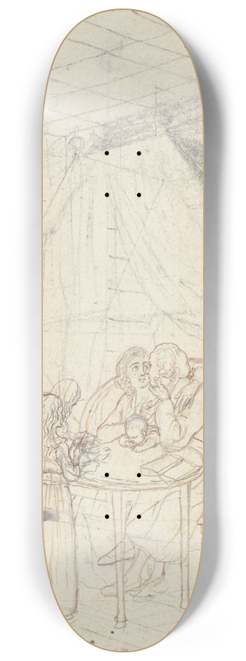 Daniel Nikolaus Chodowiecki - Domestic bliss 8.25 inch art skate deck