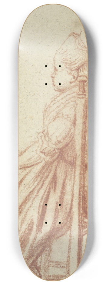 Daniel Nikolaus Chodowiecki - Junges Mdchen auf einem Stuhl sitzend 8.25 inch art skate deck