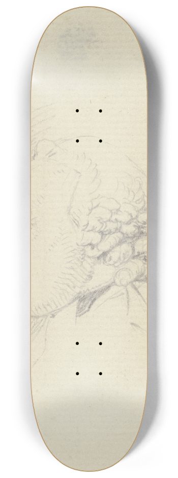 Daniel Nikolaus Chodowiecki - Kopf eines Mannes mit gelockter Percke im Profil nach links 8.25 inch art skate deck