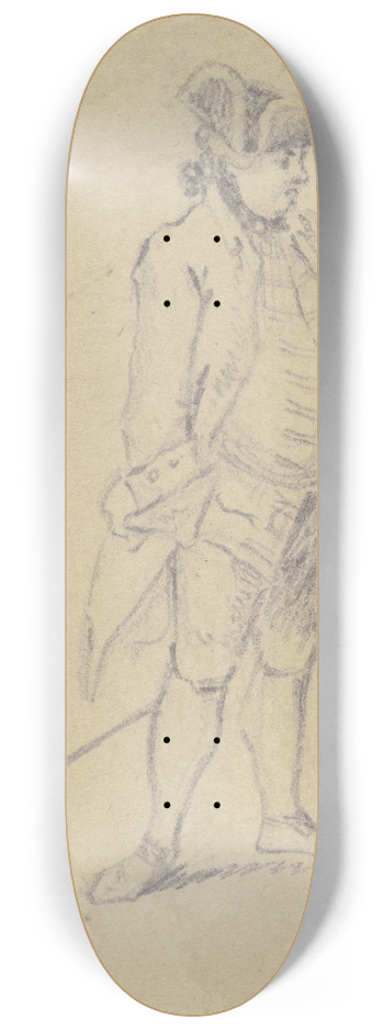 Daniel Nikolaus Chodowiecki - Stehender Offizier mit Degen 8.25 inch art skate deck