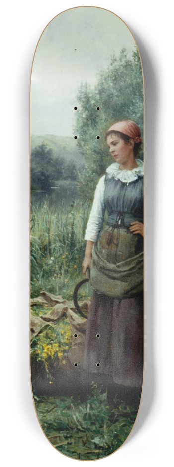 Daniel Ridgway Knight - Girl by a Stream, Flanders 8.25 inch art skate deck