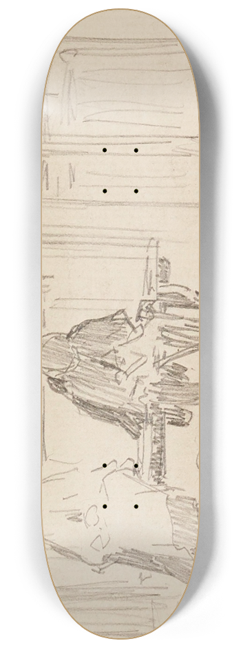 Frdric Houbron - Deux personnages sur un banc 8.25 inch art skate deck