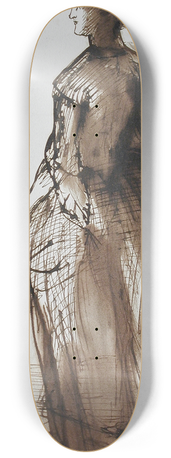 Dante Gabriel Rossetti - Standing Woman, Facing Left 8.25 inch art skate deck