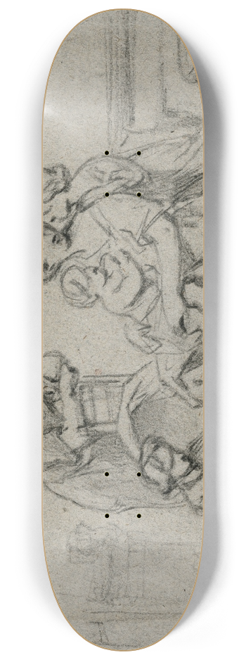 David Bles - Interior with family 8.25 inch art skate deck