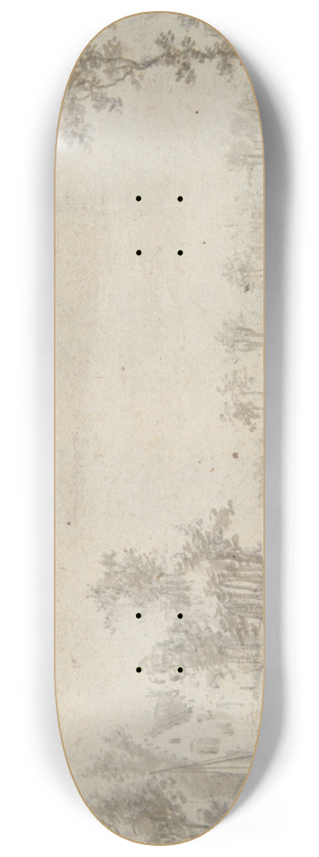 David Colijns - River with house and rowboat 8.25 inch art skate deck