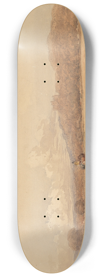 David Cox - Horseman on a track, near Bolsover Castle, Derbyshire 8.25 inch art skate deck