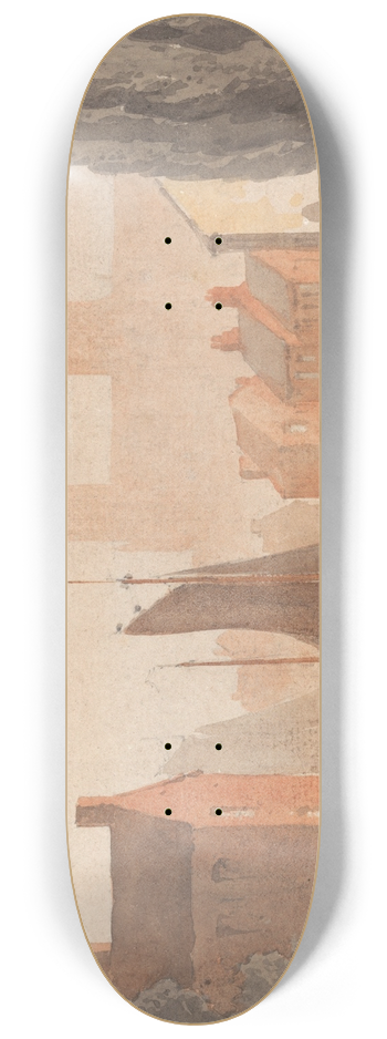 David Cox - Lincoln Cathedral from Brayford Pool 8.25 inch art skate deck