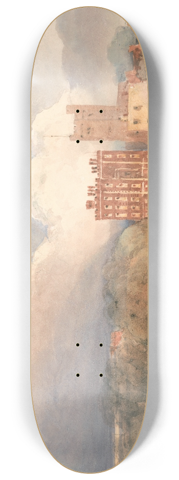 David Cox - View of Lambeth Palace on Thames 8.25 inch art skate deck