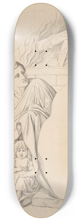 David Humbert de Superville - Angstige figuren (Sodom) 8.25 inch art skate deck