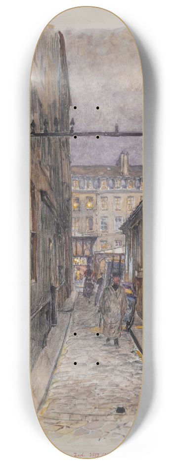 Frdric Houbron - Rue des Oiseaux, March des Enfants-Rouges, le soir. 3me arrondissement 8.25 inch art skate deck