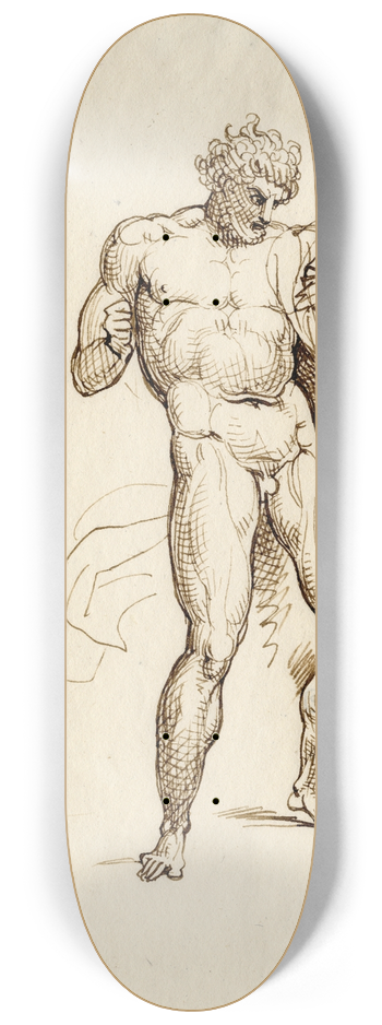 David Humbert de Superville - Naakte mannenfiguur in offensieve pose 8.25 inch art skate deck