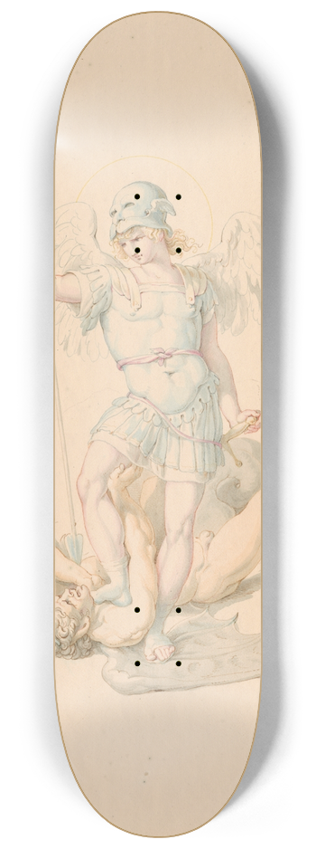 David Humbert de Superville - St. Michael vertrapt de duivel 8.25 inch art skate deck