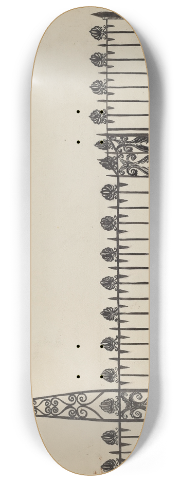 David P Willoughby - Wrought Iron Fence 8.25 inch art skate deck