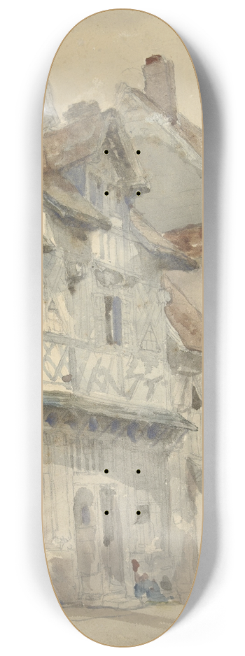 David Roberts - Huizen in Dieppe 8.25 inch art skate deck