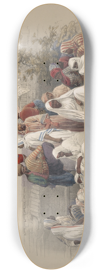 David Roberts - In the slave market at Cairo. 8.25 inch art skate deck
