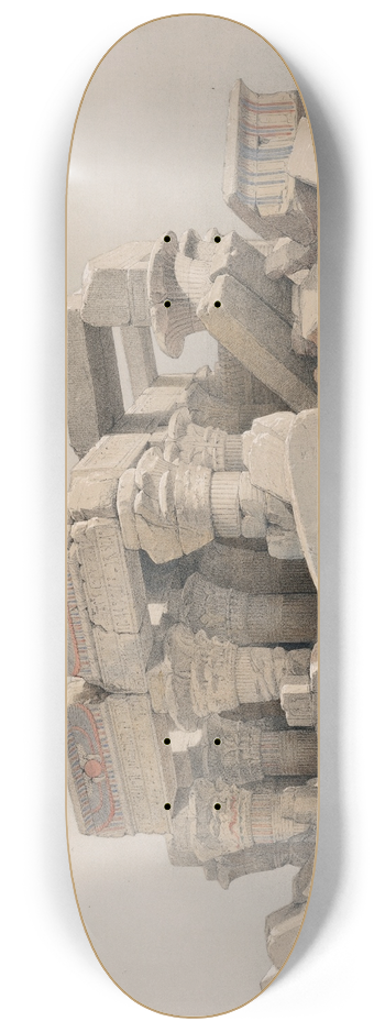 David Roberts - Kom Ombo. Nov. 21st, 1838. 8.25 inch art skate deck