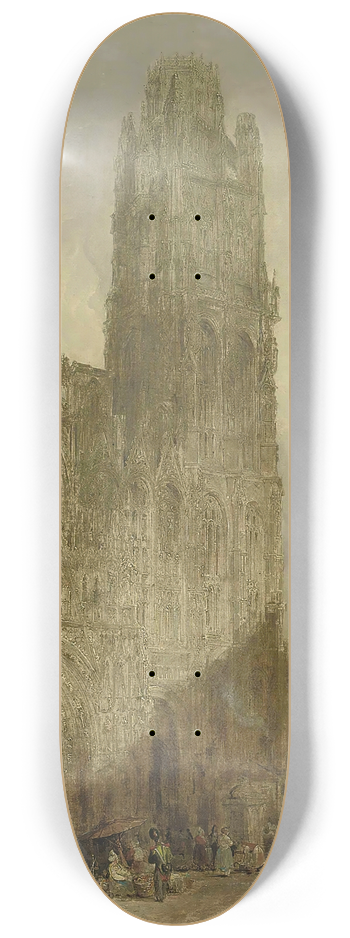David Roberts - West front of Notre Dame Cathedral, Rouen 8.25 inch art skate deck