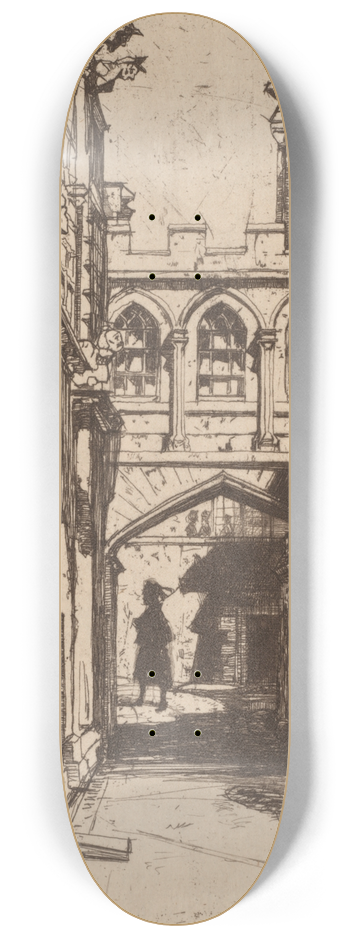David Young Cameron - In Stirling Castle or A Scottish Palace (Un Palais Ecossais) 8.25 inch art skate deck