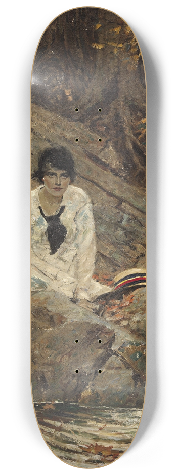 Dean Cornwell - Seated Woman With a Hat 8.25 inch art skate deck